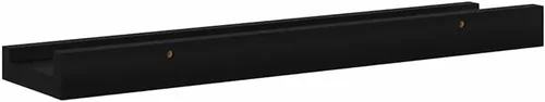 Vista 8 de Black Floating Shelves Set of 4, Wall Mounted MDF Shelves with Matte Finish for Living Room, Bedroom Decor Display