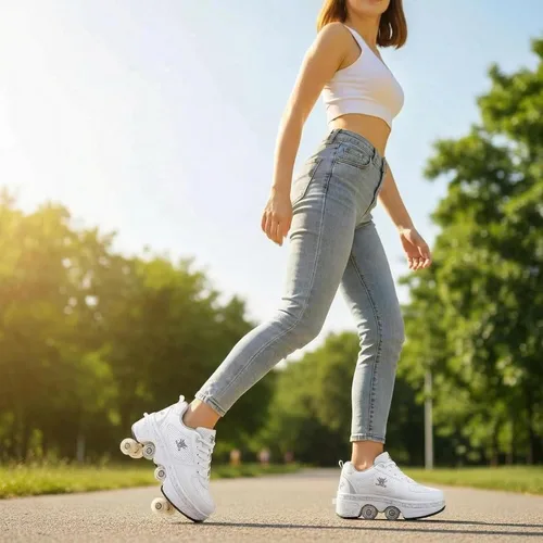 Vista 7 de CHSSIH Zapatos de Patines con Ruedas para Niñas, Niños, Mujeres, Hombres y Adultos – Zapatos Retráctiles con Ruedas Zapatos de Patinaje con Ruedas