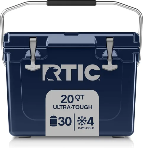 Vista 11 de RTIC Enfriador ultra resistente, caja de cofre de hielo aislada dura para playa, bebida, camping, picnic, pesca, barco, barbacoa Gris oscuro