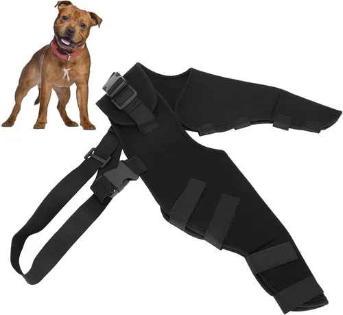 Vista 6 de Protector de patas traseras de perro para mascotas, rodillera ajustable, soporte para piernas, soporte de hockey para perros, envoltura
