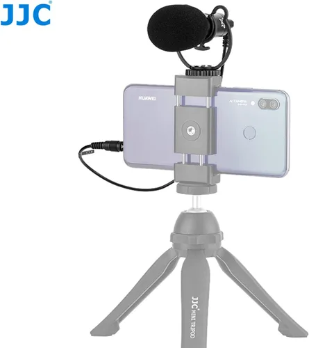 Vista 5 de JJC SGM-V1 - Micrófono de video de escopeta, micrófono cardioide condensador Vdeomicro con soporte de choque, parabrisas de espuma peluda