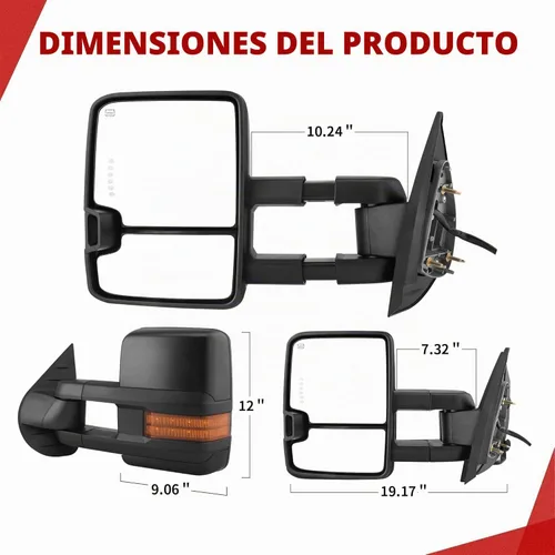Vista 2 de YITAMOTOR Espejo de remolque compatible con Chevy Silverado GMC Sierra 2007
