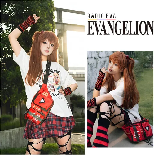 Vista 3 de Evangelion - Cangurera cruzada - Riñonera para cinturón, bolsas de hombro para el pecho