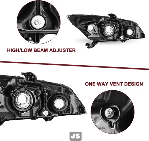Vista 6 de JSBOYAT Reemplazo del conjunto de faros para Honda Civic Coupe 2014-2015 de 2 puertas estilo OE (L+R)