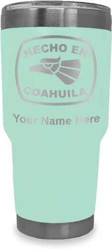 Vista 15 de LaserGram Vaso aislado al vacío de 20 onzas, hecho en coahuila, grabado personalizado incluido (negro) Engraved Gift, Vacuum Insulated Stainless