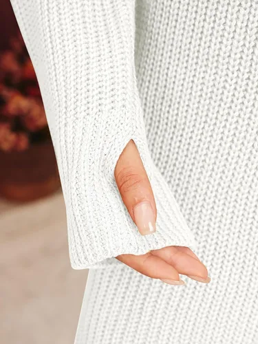 Vista 4 de LILLUSORY Vestido de suéter holgado de gran tamaño de manga larga con cuello alto para mujer de otoño 2023