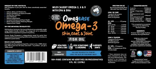 Vista 8 de Aceite de pescado 100% puro para perros y gatos (1,545 mg de Omega 3 por cucharadita) 8 oz. Cargado con EPA y DHA para articulaciones, piel