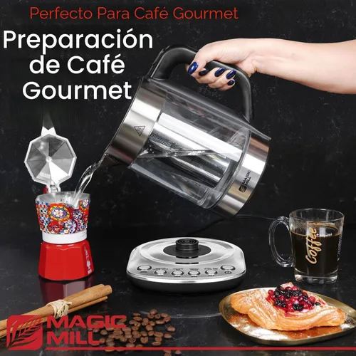 Vista 6 de Magic Mill Pro Hervidor Eléctrico con Infusor de Té y Control de Temperatura - Función de Mantenimiento del Calor, Hervido Rápido, Apagado