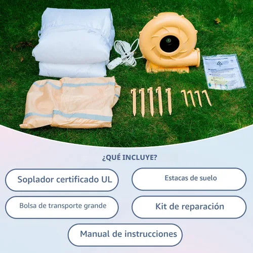 Vista 6 de Bounceland Obstacle Dream Bouncer Combo Slides, 18.5 pies x 8.5 pies x 6 pies de alto, soplador de aire incluido con GFCI, toboganes dobles, carrera