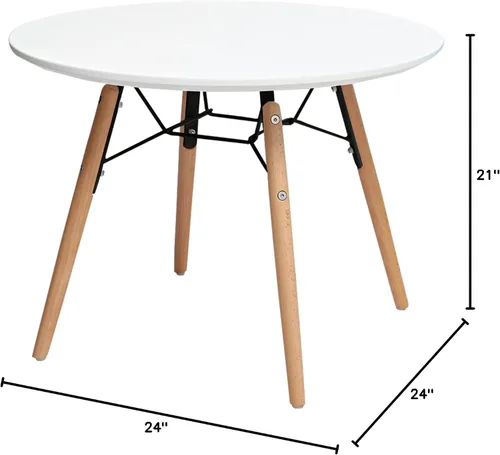Vista 2 de Neos Modern Furniture Midcentury MDF Top Kids Side, mesa infantil blanca