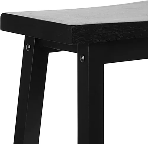 Vista 9 de PJ Wood Classic Modern - Asiento de sillín sin espalda de madera maciza, taburete de mostrador de 24 pulgadas de alto, fácil de montar