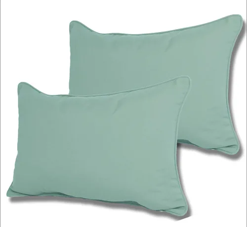 Vista 3 de Comfort Classics Sunbrella - Juego de 2 almohadas lumbares para exteriores e interiores (beige antiguo)