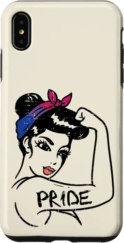 Vista 7 de Funda de regalo para iPhone 14 con bandera LGBTQ de orgullo bisexual e irrompible para mujer fuerte