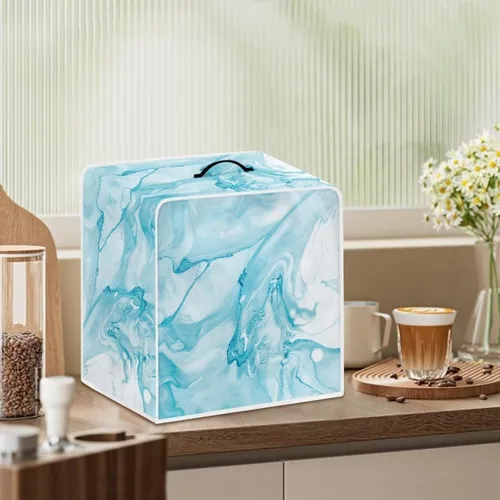 Vista 105 de Funda para cafetera, poliéster, azul, se adapta a la mayoría de máquinas de café estándar, protector resistente al polvo, huellas dactilares Playa