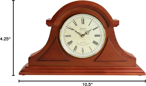 Vista 9 de Bedford Clock Collection Reloj de repisa de cereza caoba con campanillas