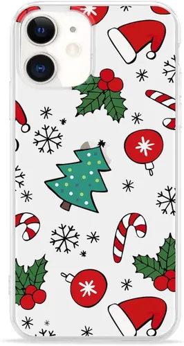 Vista 55 de LCHULLE Compatible con iPhone SE 2022/2020 Funda para iPhone 8 iPhone 7 Funda de Navidad Santa Vacaciones Diseño Transparente Claro Mujeres Hombres