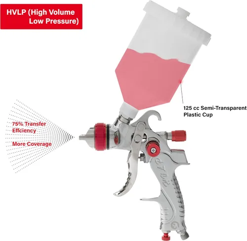 Vista 5 de INTERTOOL HVLP PT08-0153 - Pistola pulverizadora de aire con boquillas de 1,3/1,4/0.067 in - Pulverizador para pintura de automóvil, automóvil