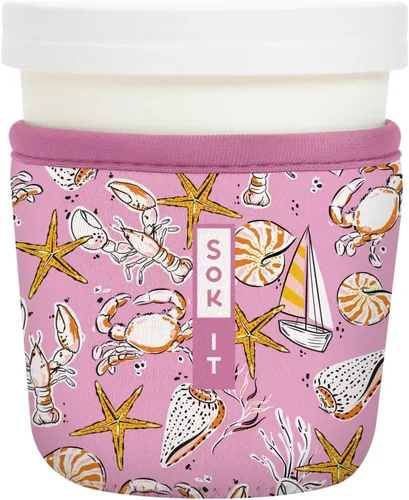 Vista 28 de Sok It IceCreamSok - Funda de neopreno aislada (flores abstractas, pintas de helado cónicas)