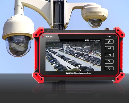 Vista 5 de Triplett 8150 CamView IP Pro 5 - Probador de cámara de seguridad CCTV con pantalla táctil de 5 pulgadas, IP 4K/1080P, analógica, TVI, CVI, AHD