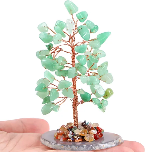 Vista 10 de QINJIEJIE Árbol de Chakra Natural de Cristal Árbol de la Vida Dinero para Decoración de Escritorio Piedra de 7 Chakras para Energía Positiva