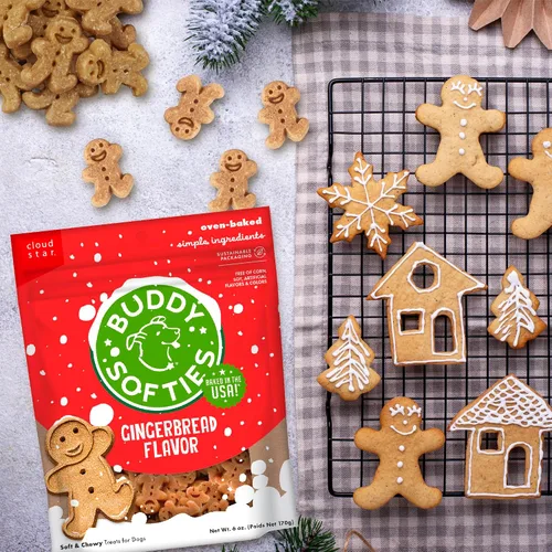 Vista 9 de Buddy Softies - Golosinas suaves y masticables para perros con pan de jengibre, bolsa de 6 onzas