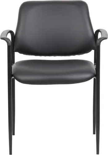 Vista 5 de BOSS Silla apilable de diamante con respaldo cuadrado con brazo en negro Caressoft