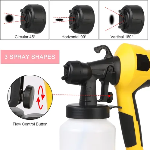 Vista 4 de Pistola pulverizadora de chocolate, máquina manual de chorro de arena de 500 W para postre – DIY hornear pastel aerógrafo pistola colorante