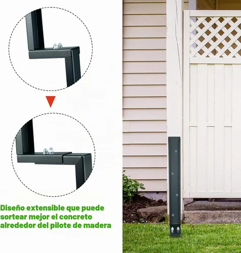 Vista 4 de Kit de reparación de postes de valla de acero resistente, estacas de tierra de anclaje de 32 pulgadas de largo para reparación de postes de valla