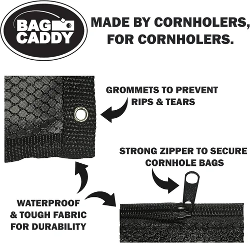Vista 4 de Bolsa de Cornhole Caddy (paquete doble) Almacenamiento de bolsas de maíz Accesorios para tableros de Cornhole