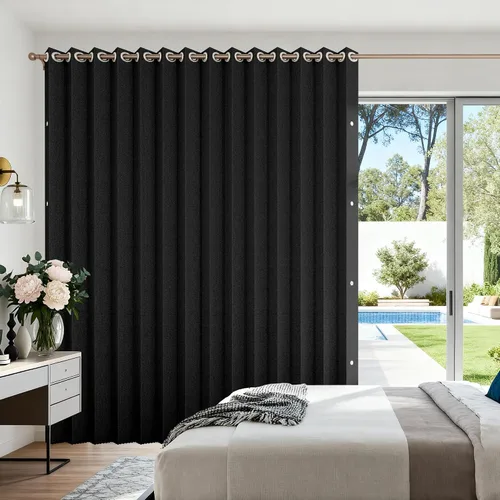 Vista 30 de Cortinas plisadas completamente opacas con cierre magnético, 72 pulgadas de largo, para interiores y exteriores, 1 panel, 45 pulgadas de ancho x 72