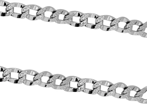 Vista 3 de Mauli Jewels Cadena de eslabones cubanos hecha en Italia de 0.189 in para hombre y mujer, chapada en oro blanco de 18 pies en plata de ley 925, Plata