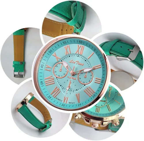 Vista 2 de 10 relojes surtidos al por mayor, platino, cuarzo, a la moda, para mujer