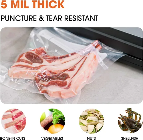 Vista 9 de Sous Vide Cooker with App Control & 5 Mil Thick Vacuum Sealer Bags