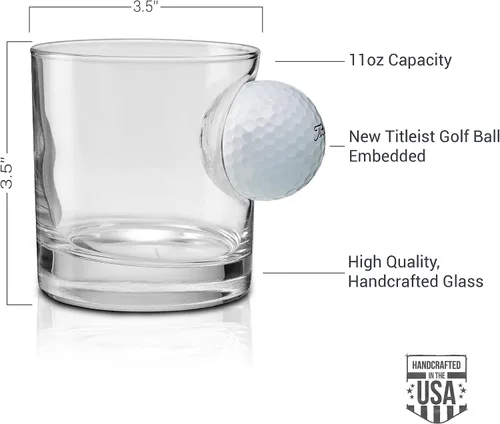 Vista 3 de BenShot Bola de golf Rocks Glass - 11oz Fabricado en los Estados Unidos