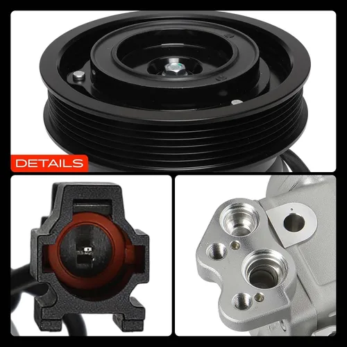 Vista 9 de A-Premium Compresor de aire acondicionado con embrague compatible con Hyundai Tucson 2005-2009 2.7L, Kia Sportage 2005-2009 2.7L Compatible with