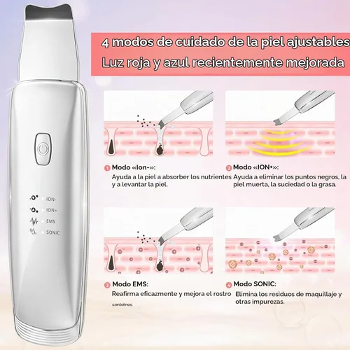 Vista 4 de Herramientas para quitar puntos negros, espátula facial 4 en 1 para Plateado
