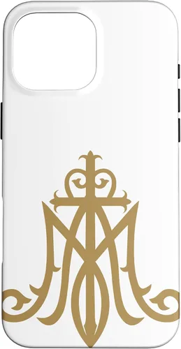 Vista 19 de Funda católica con monograma para iPhone 16 Virgin Mary Insignia Ave Maria