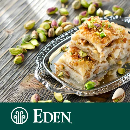 Vista 6 de Eden Pistachos orgánicos, sin cáscara, tostados y rociados con sal marina, cultivados en California, 4 onzas