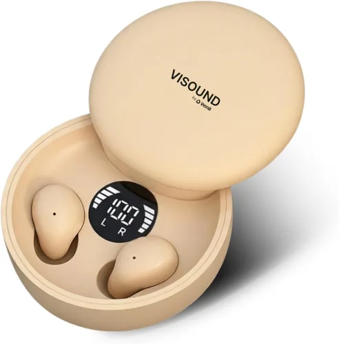 Vista 13 de Air Skin Tones Invisible Earbuds for Small Ears - Wireless Bluetooth 5.4, Skin-Matching Mini Stemless Ear Buds, IPX5 Waterproof, Crystal Clear Calls