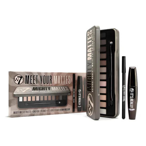Vista 10 de W7 Mighty Mattes - Sombra de ojos – 12 colores nude mate – Paleta de maquillaje impecable y natural de larga duración