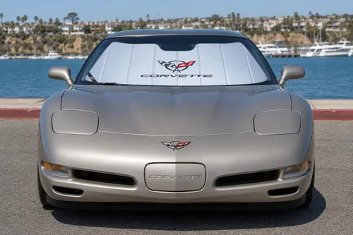 Vista 7 de C5 Corvette Parasol para parabrisas – Parasol reflectante plegable estilo acordeón – Protector de protección contra el calor UV de ajuste
