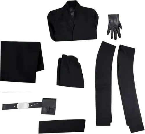 Vista 6 de Skywalker Luke - Uniforme de cosplay para niños, disfraz de Jedi, túnica con capucha, conjunto completo de Halloween