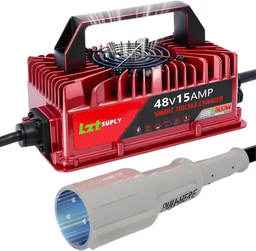 Vista 11 de Cargador de batería para carrito de golf de 48 V y 15 amperios para Yamaha G29 con enchufe de hoja de 3 pines mejorado, cargador inteligente