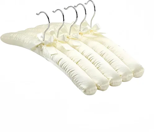 Vista 8 de Paquete de 10 perchas acolchadas de satén para ropa de mujer, perchas antideslizantes de tela de esponja para ropa, percheros para suéter, abrigo