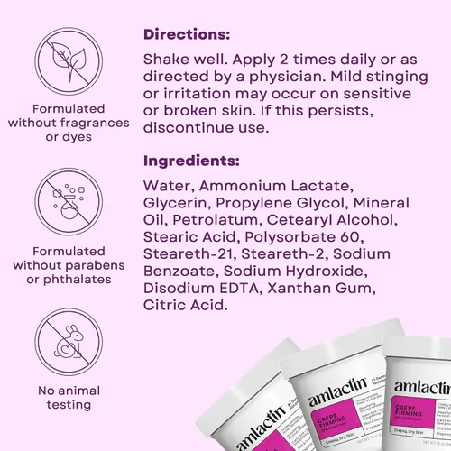 Vista 7 de AmLactin Crema reafirmante de crepé - Crema terapéutica para tensar la piel para el cuerpo - Exfoliante e hidratante sin arrugas, cuidado de la piel