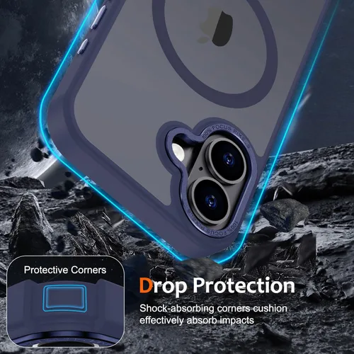 Vista 1356 de Anuck - Funda magnética para iPhone 11 compatible con MagSafe, carcasa trasera mate translúcida dura, borde de TPU, delgada, resistente a impactos