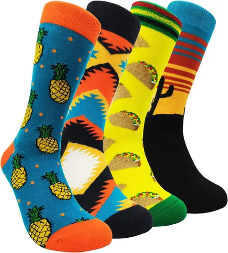 Vista 14 de HSELL Calcetines de vestir para hombre, diseños divertidos y locos, calcetines de algodón con patrón novedoso, regalos divertidos para hombres 12