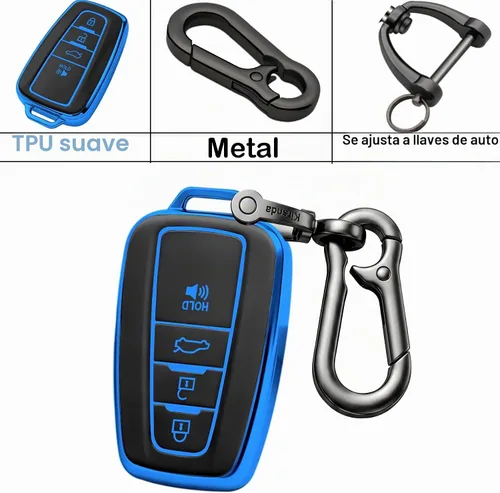 Vista 6 de Kirsnda - Funda para llavero compatible con Toyota, funda de protección de Azul