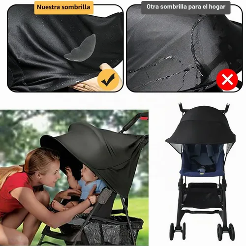 Vista 5 de Parasol para cochecito de bebé, protección solar para cochecitos, asientos de automóvil, cochecito, cochecito, cochecito, sombrilla para el sol