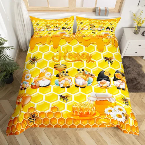 Vista 9 de Manfei Juego de funda de edredón de granja tamaño individual, funda de edredón con 1 funda de almohada, juego de ropa de cama vintage de madera